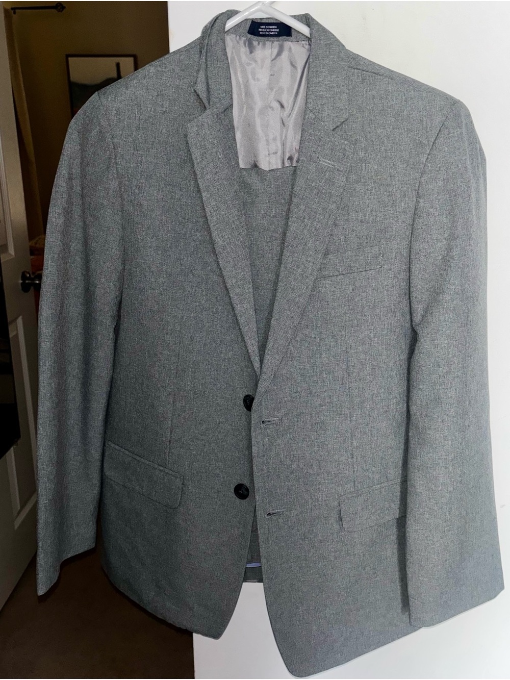 Nautica Light Gray Boys suit with White dress shirt size 16